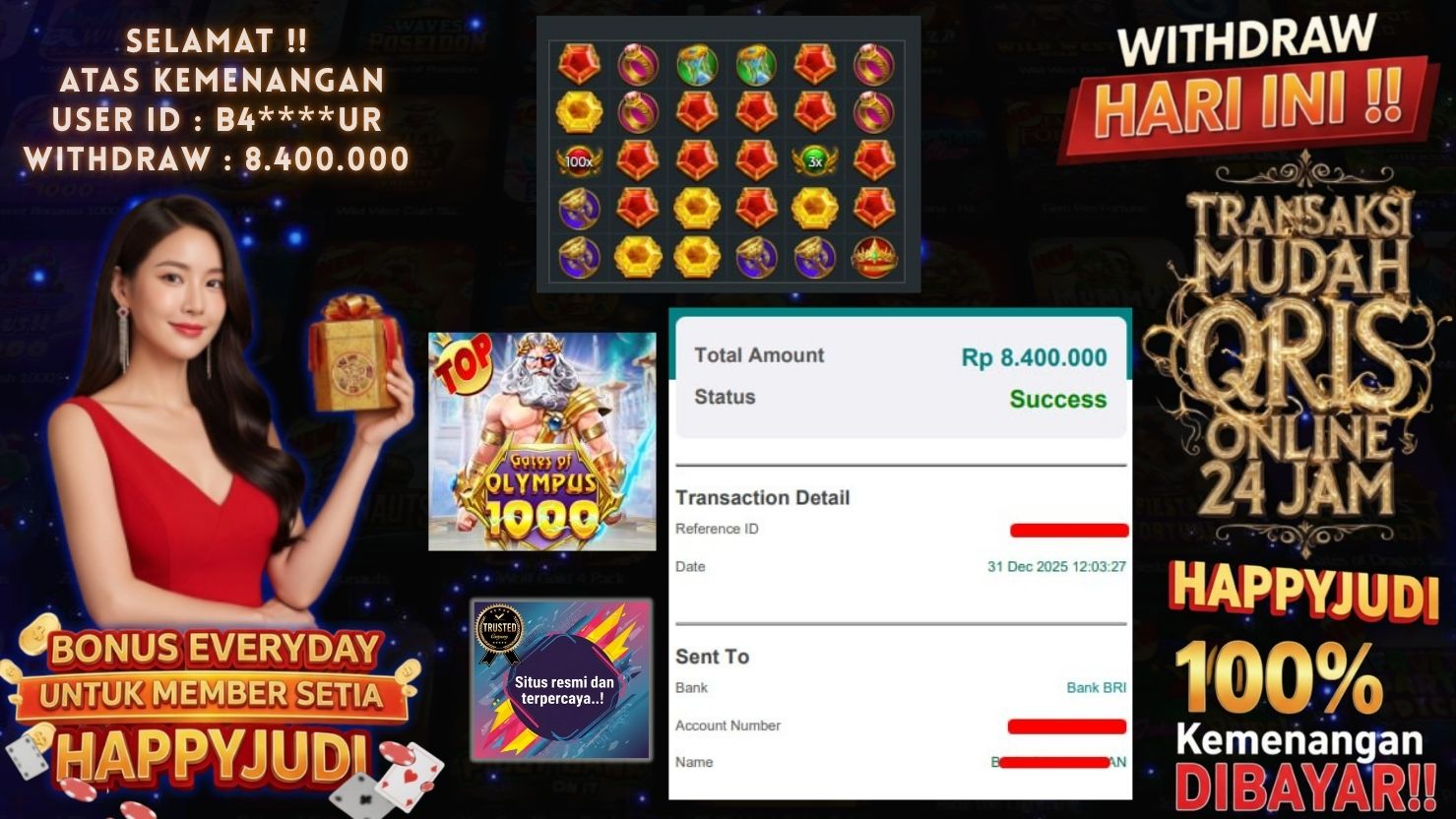 HAPPYJUDI JACKPOT SLOT GATES OF OLYMPUS 1000
